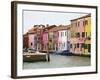 Boats and Colorful Homes in Canal, Burano, Italy-Dennis Flaherty-Framed Photographic Print