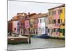 Boats and Colorful Homes in Canal, Burano, Italy-Dennis Flaherty-Mounted Photographic Print