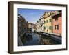 Boats and Colorful Reflections of Homes in Canal, Burano, Italy-Dennis Flaherty-Framed Photographic Print