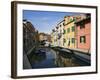 Boats and Colorful Reflections of Homes in Canal, Burano, Italy-Dennis Flaherty-Framed Photographic Print