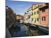 Boats and Colorful Reflections of Homes in Canal, Burano, Italy-Dennis Flaherty-Mounted Photographic Print