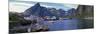 Boats and Cottages in Reine Harbour, Lofoten Islands, Norway-null-Mounted Photographic Print