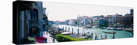 Boats and Gondolas in a Canal, Grand Canal, Venice, Italy-null-Stretched Canvas