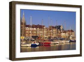 Boats and Harbour, Ostend, Belgium-Jenny Pate-Framed Photographic Print