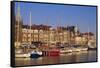 Boats and Harbour, Ostend, Belgium-Jenny Pate-Framed Stretched Canvas