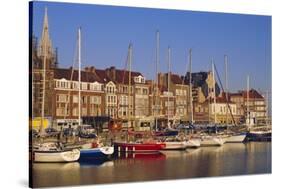 Boats and Harbour, Ostend, Belgium-Jenny Pate-Stretched Canvas