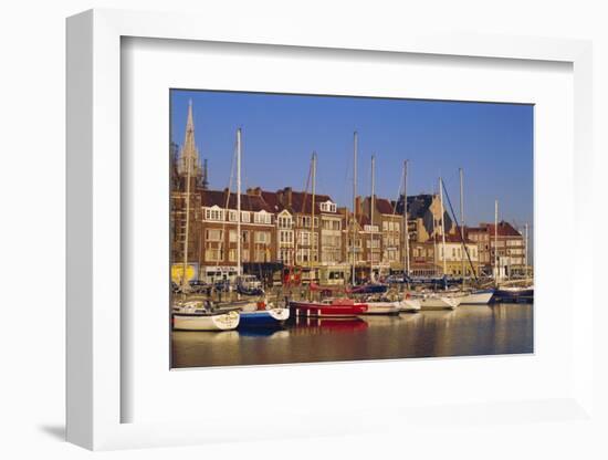 Boats and Harbour, Ostend, Belgium-Jenny Pate-Framed Photographic Print