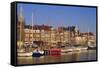 Boats and Harbour, Ostend, Belgium-Jenny Pate-Framed Stretched Canvas