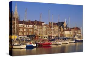 Boats and Harbour, Ostend, Belgium-Jenny Pate-Stretched Canvas