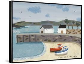 Boats and Harbour-Sophie Harding-Framed Stretched Canvas