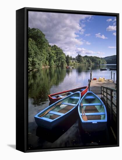 Boats and Lake, Pitlochry, Perth and Kinross, Central Scotland, Scotland, United Kingdom, Europe-Patrick Dieudonne-Framed Stretched Canvas