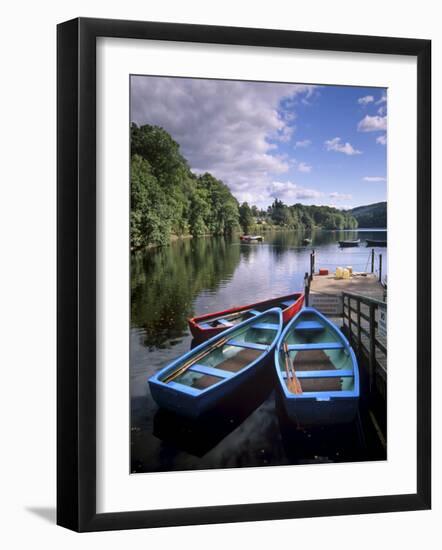 Boats and Lake, Pitlochry, Perth and Kinross, Central Scotland, Scotland, United Kingdom, Europe-Patrick Dieudonne-Framed Photographic Print