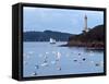 Boats and Lighthouse at Phare Du Portzic, Goulet De Brest, Finistere, Brittany, France-null-Framed Stretched Canvas