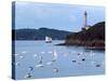 Boats and Lighthouse at Phare Du Portzic, Goulet De Brest, Finistere, Brittany, France-null-Stretched Canvas