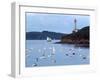 Boats and Lighthouse at Phare Du Portzic, Goulet De Brest, Finistere, Brittany, France-null-Framed Photographic Print