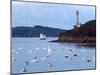 Boats and Lighthouse at Phare Du Portzic, Goulet De Brest, Finistere, Brittany, France-null-Mounted Photographic Print