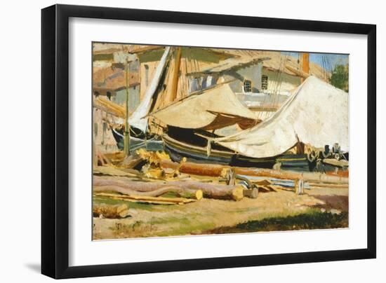 Boats and Logs-Tito Conti-Framed Giclee Print