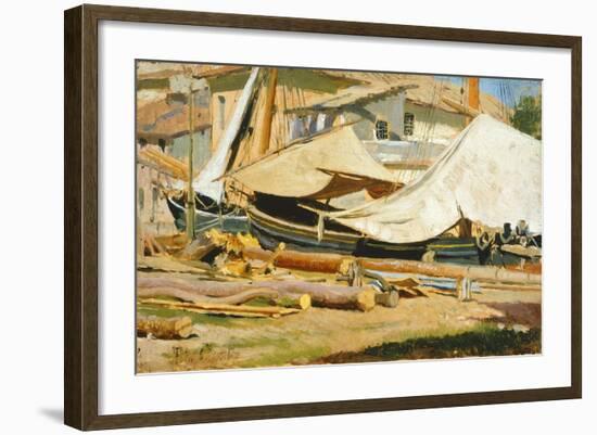 Boats and Logs-Tito Conti-Framed Giclee Print