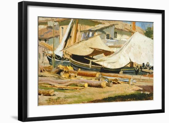 Boats and Logs-Tito Conti-Framed Giclee Print