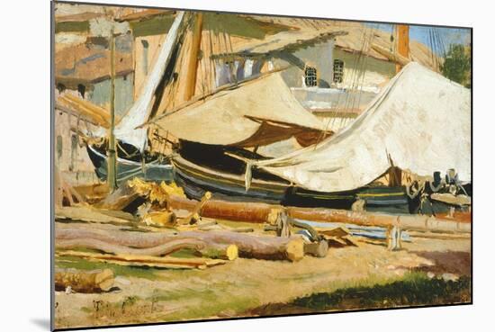 Boats and Logs-Tito Conti-Mounted Giclee Print