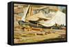 Boats and Logs-Tito Conti-Framed Stretched Canvas