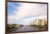 Boats and modern buildings on the Intracoastal Waterway in Fort Lauderdale, Broward County, Flor...-null-Framed Photographic Print