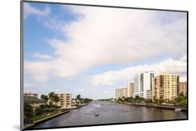 Boats and modern buildings on the Intracoastal Waterway in Fort Lauderdale, Broward County, Flor...-null-Mounted Photographic Print