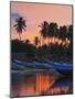 Boats and Palm Trees at Sunset at This Fishing Beach and Popular Tourist Surf Spot, Arugam Bay, Eas-Robert Francis-Mounted Photographic Print