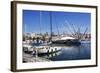 Boats and the Bigo at the Old Port in Genoa, Liguria, Italy, Europe-Mark Sunderland-Framed Photographic Print