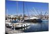 Boats and the Bigo at the Old Port in Genoa, Liguria, Italy, Europe-Mark Sunderland-Mounted Photographic Print