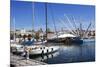 Boats and the Bigo at the Old Port in Genoa, Liguria, Italy, Europe-Mark Sunderland-Mounted Photographic Print