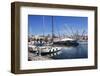 Boats and the Bigo at the Old Port in Genoa, Liguria, Italy, Europe-Mark Sunderland-Framed Photographic Print