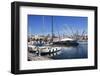 Boats and the Bigo at the Old Port in Genoa, Liguria, Italy, Europe-Mark Sunderland-Framed Photographic Print