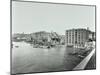 Boats and Warehouses on the River Thames, Lambeth, London, 1906-null-Mounted Premium Photographic Print
