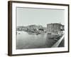 Boats and Warehouses on the River Thames, Lambeth, London, 1906-null-Framed Photographic Print