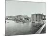 Boats and Warehouses on the River Thames, Lambeth, London, 1906-null-Mounted Photographic Print