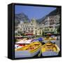 Boats and Waterfront, Positano, Costiera Amalfitana (Amalfi Coast), Campania, Italy-Roy Rainford-Framed Stretched Canvas