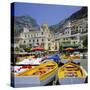 Boats and Waterfront, Positano, Costiera Amalfitana (Amalfi Coast), Campania, Italy-Roy Rainford-Stretched Canvas