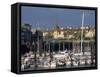 Boats and Yachts in the Harbour and Cliffs Beyond, Dieppe, Haute Normandie, France-Thouvenin Guy-Framed Stretched Canvas