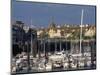 Boats and Yachts in the Harbour and Cliffs Beyond, Dieppe, Haute Normandie, France-Thouvenin Guy-Mounted Photographic Print