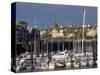 Boats and Yachts in the Harbour and Cliffs Beyond, Dieppe, Haute Normandie, France-Thouvenin Guy-Stretched Canvas