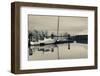 Boats at a harbor, Britannia, Steveston, Richmond, British Columbia, Canada-null-Framed Photographic Print