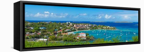 Boats at a Harbor, Cruz Bay, St. John, Us Virgin Islands-null-Framed Stretched Canvas