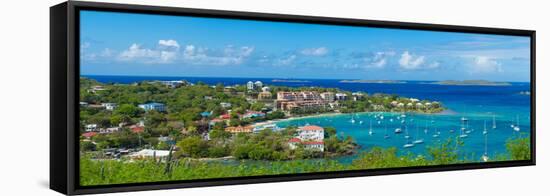 Boats at a Harbor, Cruz Bay, St. John, Us Virgin Islands-null-Framed Stretched Canvas