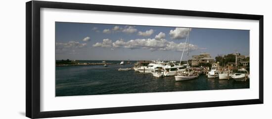 Boats at a Harbor, Martha's Vineyard, Dukes County, Massachusetts, USA-null-Framed Photographic Print