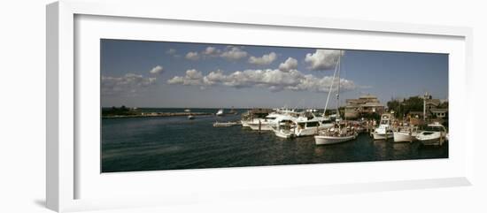 Boats at a Harbor, Martha's Vineyard, Dukes County, Massachusetts, USA-null-Framed Photographic Print