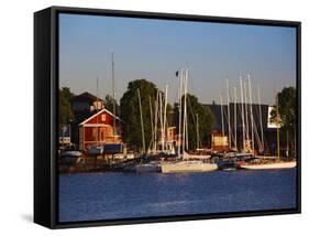 Boats at a Harbor, Parnu Yacht Club, Parnu, Estonia-null-Framed Stretched Canvas