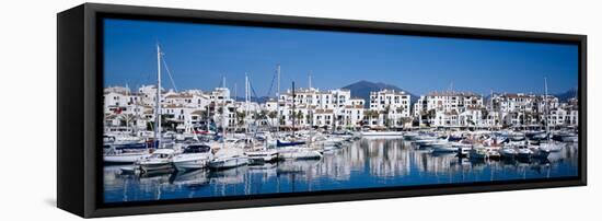 Boats at a Harbor, Puerto Banus, Costa Del Sol, Andalusia, Spain-null-Framed Stretched Canvas