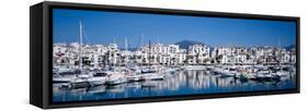 Boats at a Harbor, Puerto Banus, Costa Del Sol, Andalusia, Spain-null-Framed Stretched Canvas