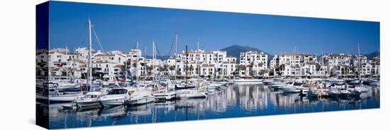 Boats at a Harbor, Puerto Banus, Costa Del Sol, Andalusia, Spain-null-Stretched Canvas